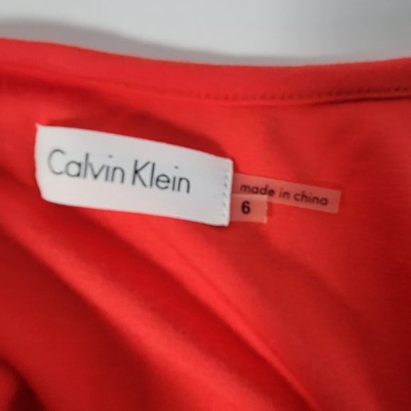 Calvin Klein Pin tucked Spaghetti strap knit maxi dress Red size 6 - Picture 7 of 7